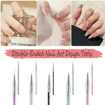AIBEE Double-Ended Nail Art Brushes Set for Creativity