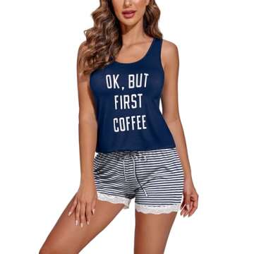 Ekouaer Women's Pajama Sets - Cozy & Cute Summer Sleepwear in Navy Blue