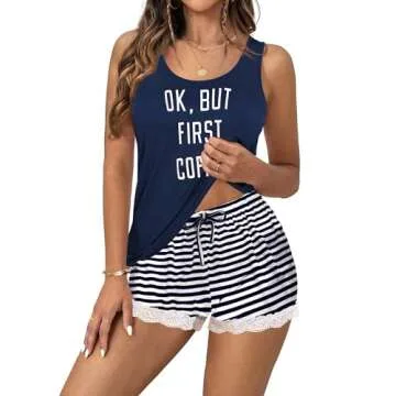 Cozy Ekouaer Women's Pajama Sets - Stylish Comfort in Navy Blue