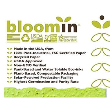 BLOOMIN' FLOWER CARDS Seed Paper Earth Shapes 100 Pack