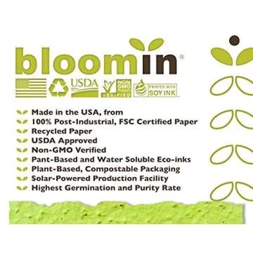 BLOOMIN' FLOWER CARDS Seed Paper Earth Shapes 100 Pack