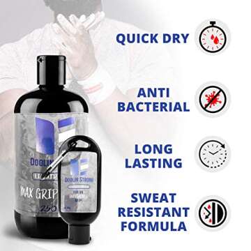 Doolin Strength Liquid Chalk 50ml - Weightlifting Chalk - Superior Grip and Sweat-Free Hands for Gym, Sports, Rock Climbing, Lifting, Workout, Bouldering, Gymnastics, Fitness and More