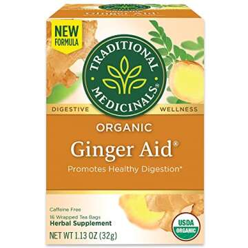 Traditional Medicinals Organic Ginger Aid Herbal Tea for Healthy Digestion, 32 Count