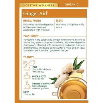 Organic Ginger Aid Tea for Healthy Digestion, 32 Count