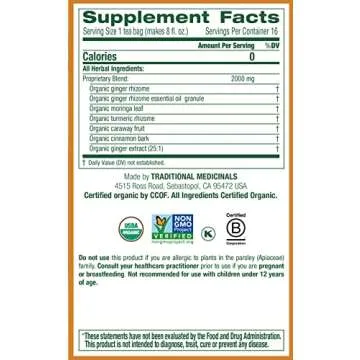 Organic Ginger Aid Tea for Healthy Digestion, 32 Count