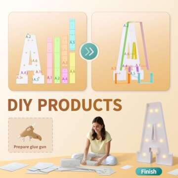 imprsv 3FT Block Marquee Letters, Marquee Light Up Letters for Birthday Baby Shower Party Backdrop D...