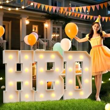 imprsv 3FT Block Marquee Letters, Marquee Light Up Letters for Birthday Baby Shower Party Backdrop Decor, Large Light Up Letters for Wedding Decorations Engagement Party Decorations, Letter C