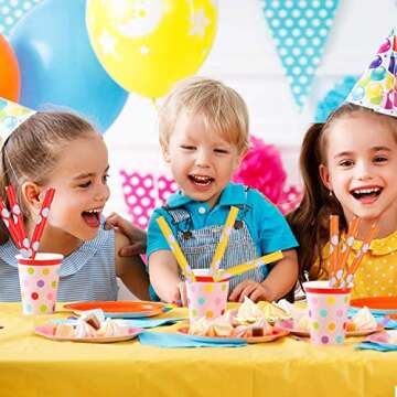 Shuiniba Biodegradable Striped Paper Straws,Paper Drinking Straws for Party, Events and Crafts,Baby ...