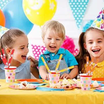 Shuiniba Biodegradable Striped Paper Straws,Paper Drinking Straws for Party, Events and Crafts,Baby ...