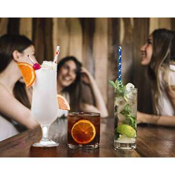 Shuiniba Biodegradable Striped Paper Straws,Paper Drinking Straws for Party, Events and Crafts,Baby Shower Decorations 7.75 Inches, Red White Striped - 100 Pack