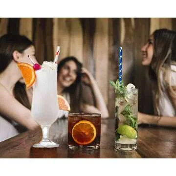 Shuiniba Biodegradable Striped Paper Straws,Paper Drinking Straws for Party, Events and Crafts,Baby Shower Decorations 7.75 Inches, Red White Striped - 100 Pack