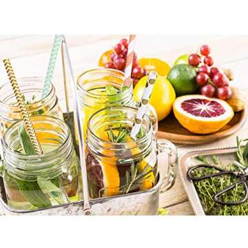 Shuiniba Biodegradable Striped Paper Straws,Paper Drinking Straws for Party, Events and Crafts,Baby Shower Decorations 7.75 Inches, Red White Striped - 100 Pack