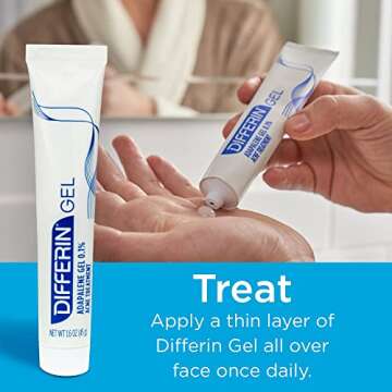 Differin Adapalene Gel 0.1% Acne Treatment, 0.5 Ounces each (Value Pack of 3)