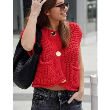 Chic Wyeysyt Women's Knitted Cardigan with Pockets