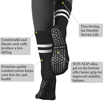 Flydo Non-Slip Yoga Socks for Women, Grips Athletic Wear