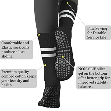 Flydo Non-Slip Yoga Socks for Women, Grips Athletic Wear
