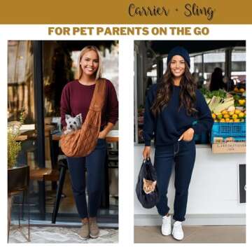 SUSU Cat Sling Carrier – Soft & Secure Cat Sling for Travel | Adjustable Small Dog Carrier Sling &...