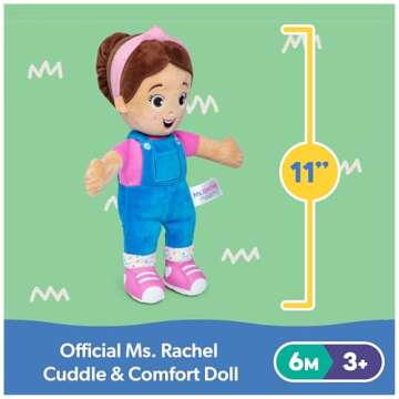 Ms. Rachel Official Cuddle & Comfort Doll, 11” Premium Plush Baby Toy, Toddler Toys for Girls & Bo...