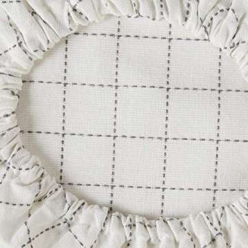 DII Reusable Cloth Bowl Cover Collection Machine Washable, Cotton with Elastic Stretch for Food Storage, 10.25"/8.25"/7.5" Diameter, Farmhouse Plaid, Gray, 3 Piece