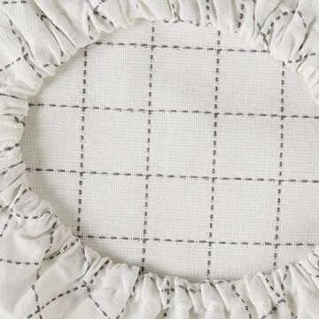 DII Reusable Cloth Bowl Cover Collection Machine Washable, Cotton with Elastic Stretch for Food Storage, 10.25"/8.25"/7.5" Diameter, Farmhouse Plaid, Gray, 3 Piece