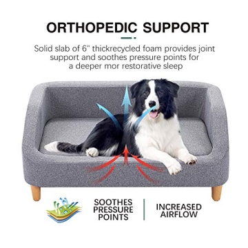 Bonzy Home Dog Sofa Bed for Large Pets with Washable Cover