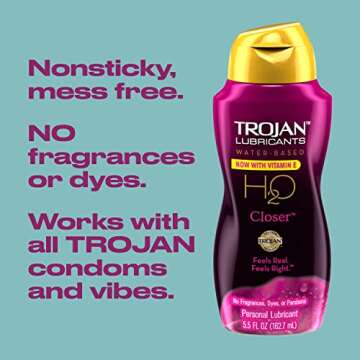 TROJAN Lubricants Water Based H2O Closer Personal Lubricant, 5.5 oz.