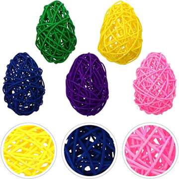 5-Pack Rattan Wicker Balls for Craft and Decor