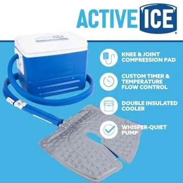 Polar Active Ice 3.0 | 9 QT Cold Therapy Ice Machine | Programmable Timer | Knee & Joint Pad | Cryotherapy Pain Relief System | Ace Bandage Style Compression