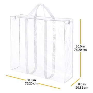 Whitmor Jumbo Everyday Holiday Bag, Seasonal Storage for Easter, Fourth of July, Fall & Christmas, Clear/White Large