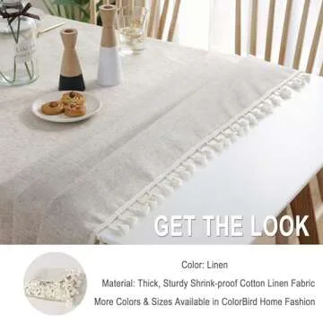 ColorBird Cotton Linen Tassel Tablecloth for Every Occasion