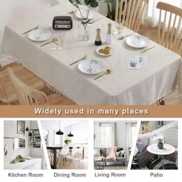 ColorBird Cotton Linen Tassel Tablecloth for Every Occasion