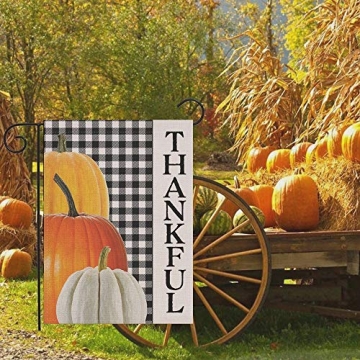Covido Thankful Garden Flag for Thanksgiving and Autumn
