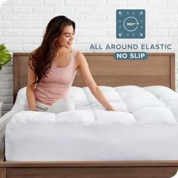 Bare Home Twin XL Mattress Pad - Pillow Top Reversible - Soft Mattress Topper - Cooling Breathable - 8" to 24" Deep Pocket - Fitted Mattress Cover - Plush Noiseless Mattress Protector (Twin XL)