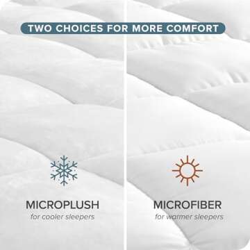 Bare Home Twin XL Mattress Pad - Pillow Top Reversible - Soft Mattress Topper - Cooling Breathable - 8" to 24" Deep Pocket - Fitted Mattress Cover - Plush Noiseless Mattress Protector (Twin XL)