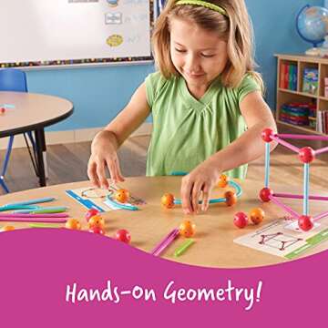 Learning Resources Dive into Shapes! A Sea and Build Geometry Set, 129 Pieces, Ages 6+, Geometry for...