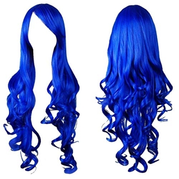 Topbuti 32" Dark Blue Heat Resistant Cosplay Wig