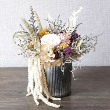 Dried Amaranthus Flowers - White Hanging Decor 35 Inches