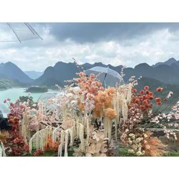 Dried Amaranthus Flowers - White Hanging Decor 35 Inches