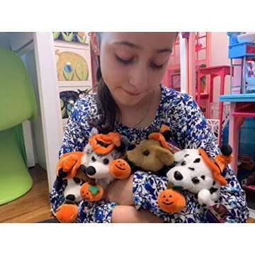 Plushland Halloween Pawpals 8 inches Puppy Dog Plush Stuffed Toy Comes with Hat and Halloween Jack O Lantern - Pumpkin for Kids on This Holiday (Labrador)