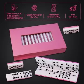 Elegant Pink Domino Set for Family Game Nights