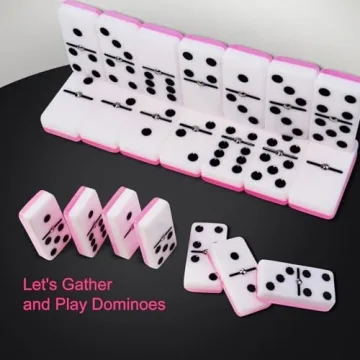 Elegant Pink Domino Set for Family Game Nights