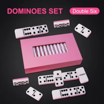 Elegant Pink Domino Set for Family Game Nights