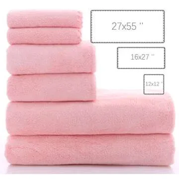 Ultra Soft Quick Dry Towel Set for All Occasions - Pink