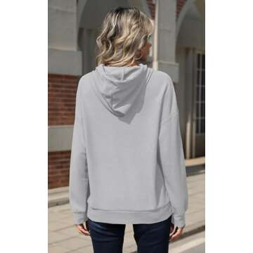 Zylkor Game Day Hooded Sweater Women American Football Graphic Sweatshirts Football Season Casual Sport Pullover Hoodies Gray