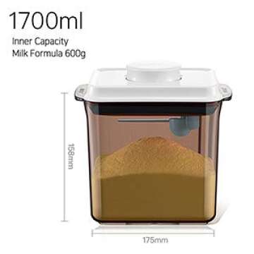 Milky Bottle Milk Powder Formula Dispenser Container with Scraper Airtight 600g 1700ml