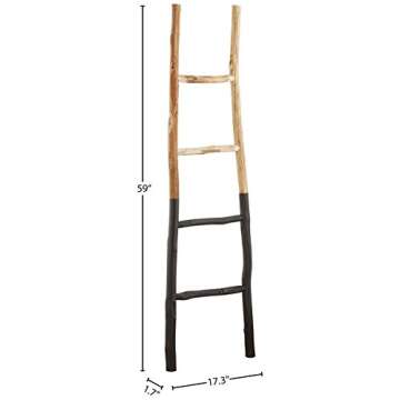 Rustic Wooden Blanket Holder Ladder - Stylish Home Decor