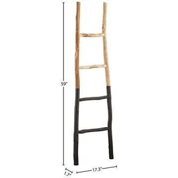 Rustic Wooden Blanket Holder Ladder - Stylish Home Decor