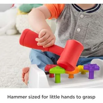 Fisher-Price Toddler Toy Tap & Turn Bench Pretend Tools 2-Sided Construction Set for Ages 1+ Years