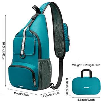G4Free Packable Sling Backpack, Small Crossbody Sling Bag Travel Hiking Daypack Casual Foldable Shou...