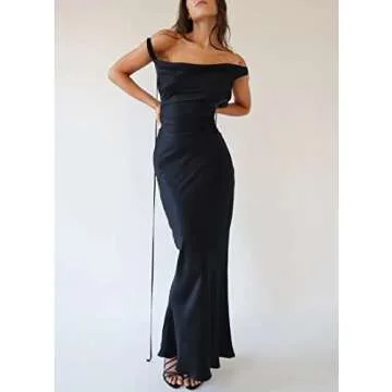 Women Off Shoulder Tube Dresses Sleeveless Strapless Midi Dress Sexy Backless Maxi Long Dress Fashion Streetwear